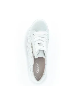 Gabor Sneaker low Leder Flechtoptik Wechselfußbett blau S12 83.324.26