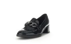 Gabor Trotteur Hochfrontpumps Lackleder Ketten- Detail blau S23 32.131.86