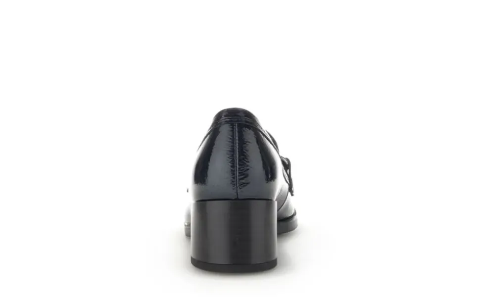 Gabor Trotteur Hochfrontpumps Lackleder Ketten- Detail blau S23 32.131.86