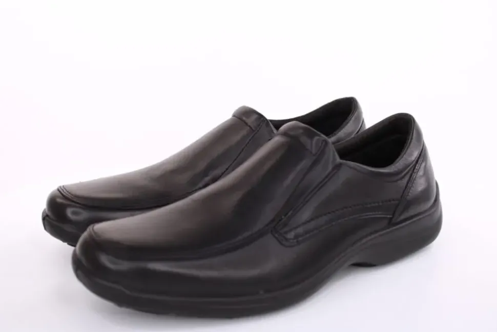 Imac Herren Slipper Schlupfschuh Leder klassisch schwarz S13 350600