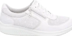 Jomos Damen Schnürhalbschuh Leder Reißverschluss WEIß 857393