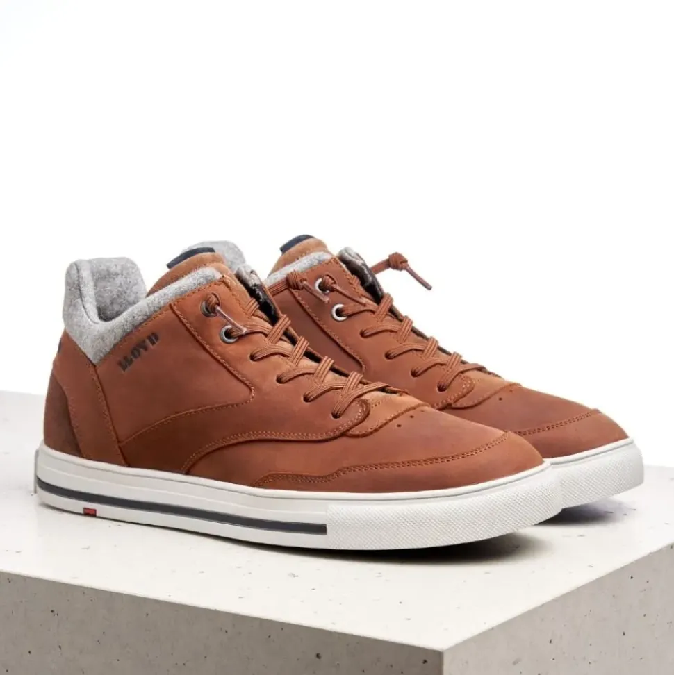 Lloyd Herren High Top Sneaker ELLISON Rauleder Variofootbed BRAUN 22-904-13
