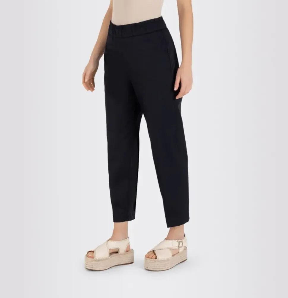 MAC CLEO SUMMER Chino Hose elastischer Bund beige blau S23 0400L304300