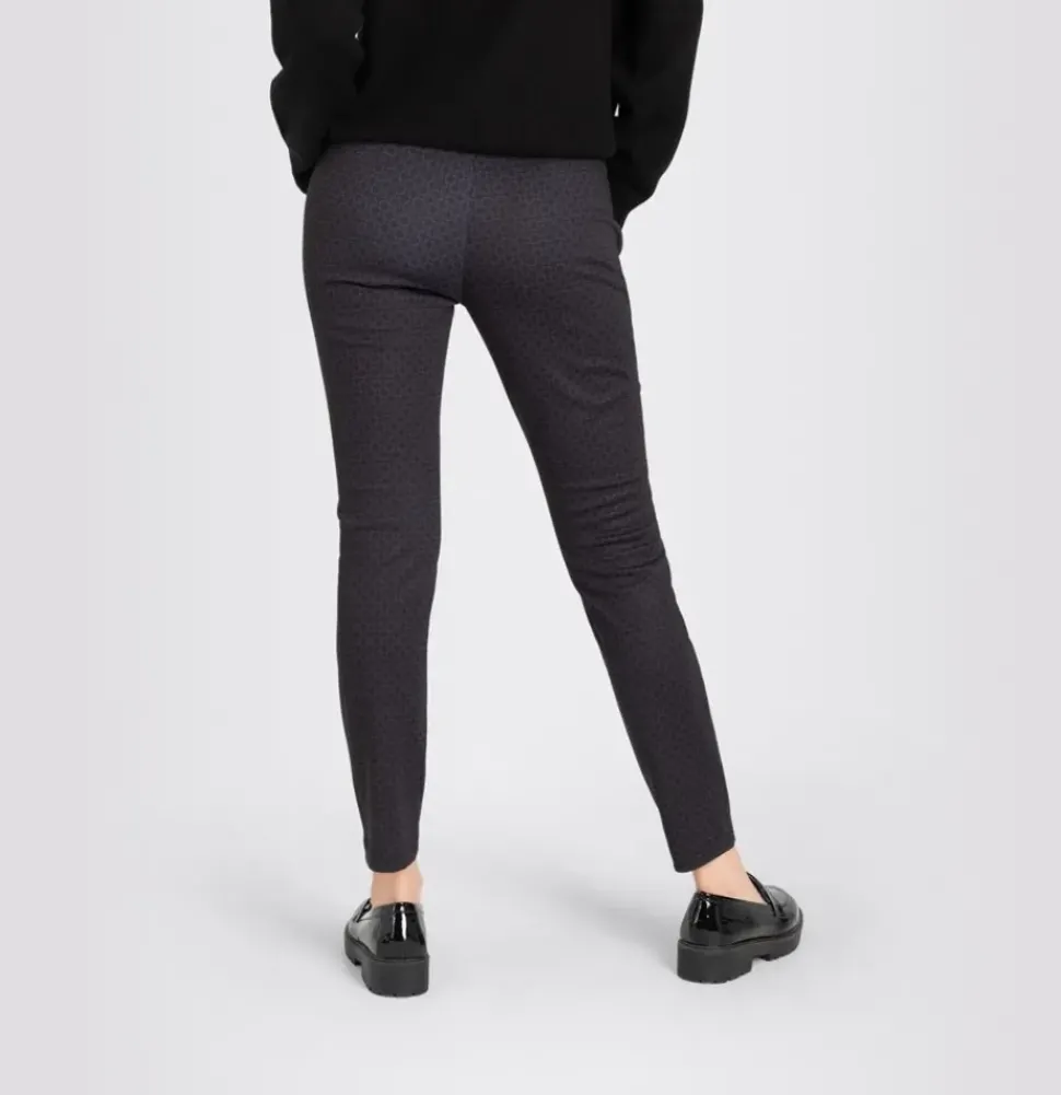 MAC JEANS EASY Smart Jersey- Hose Tunnelzug Ornament- Muster schwarz S23 0107L271000