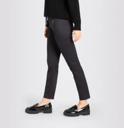 MAC JEANS EASY Smart Jersey- Hose Tunnelzug Ornament- Muster schwarz S23 0107L271000