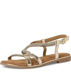 Marco Tozzi Damen Sandale Leder gold S14 2-28143-42