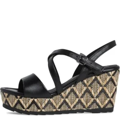 MARCO TOZZI Damen Sandalette Wedges Keilabsatz schwarz S12  2-2-28371-28