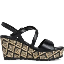MARCO TOZZI Damen Sandalette Wedges Keilabsatz schwarz S12  2-2-28371-28