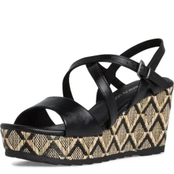 MARCO TOZZI Damen Sandalette Wedges Keilabsatz schwarz S12  2-2-28371-28