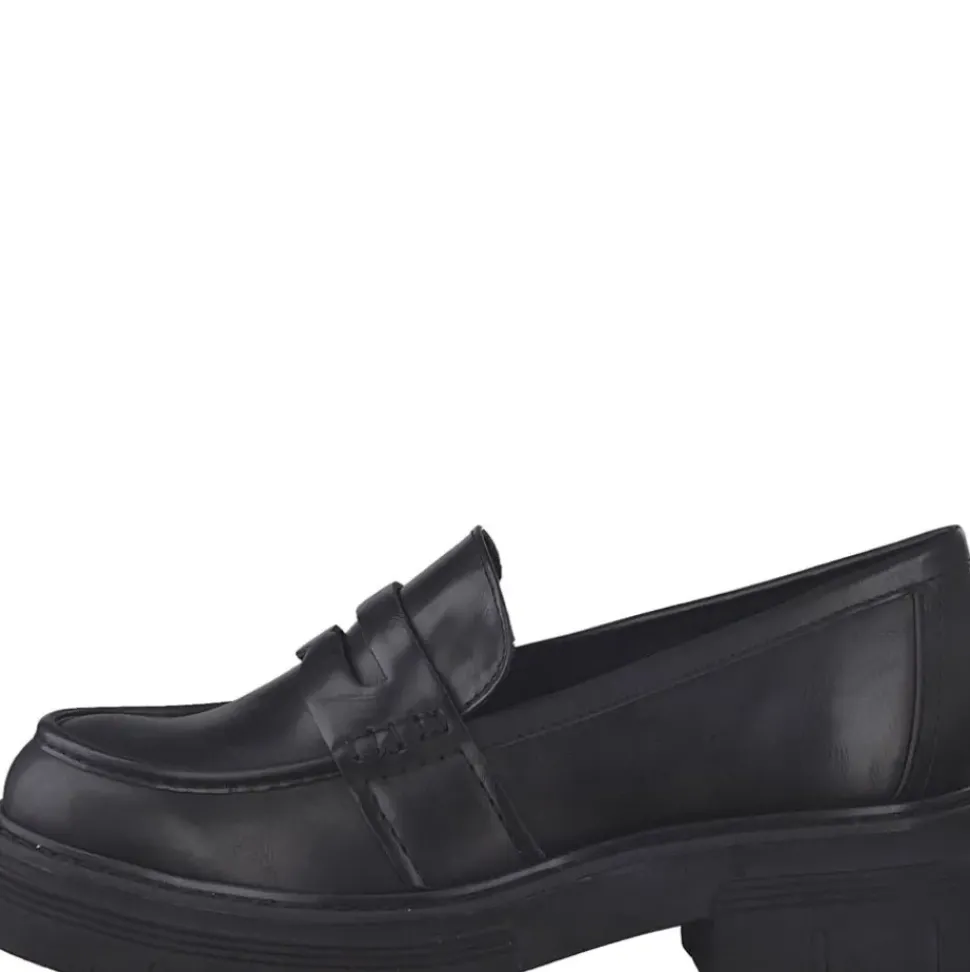MARCO TOZZI Damen Slipper Loafer Blockabsatz schwarz S22 2-2-24700-29