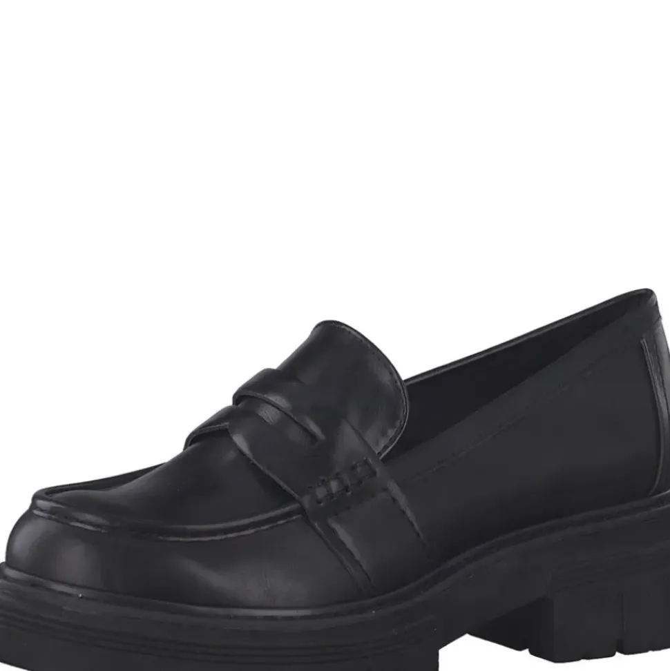 MARCO TOZZI Damen Slipper Loafer Blockabsatz schwarz S22 2-2-24700-29