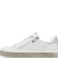 Marco Tozzi Damen Sneaker Plateausohle Strasssteinbesatz weiß S14 2-23715-42