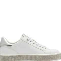 Marco Tozzi Damen Sneaker Plateausohle Strasssteinbesatz weiß S14 2-23715-42