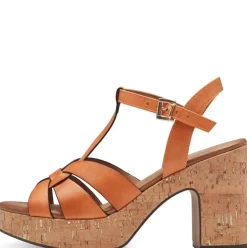 Marco Tozzi Sandale Blockabsatz Korkoptik orange S14 2-28394-42