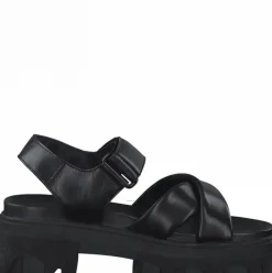 Marco Tozzi Sandale Leder derbe Sohle schwarz S12 2-2-28786-28