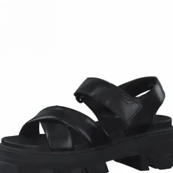 Marco Tozzi Sandale Leder derbe Sohle schwarz S12 2-2-28786-28