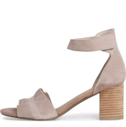 MARCO TOZZI Sandalette Leder Blockabsatz braun beige S12 2-2-28398-28