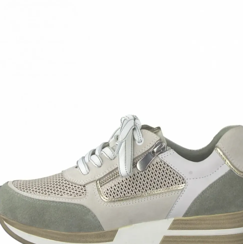 Marco Tozzi Sneaker weiß grün Reißverschluss 2-2-23732-28