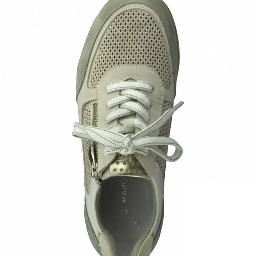 Marco Tozzi Sneaker weiß grün Reißverschluss 2-2-23732-28