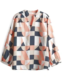 OPUS Bluse FALINDE orange/blau S15 10382912973315