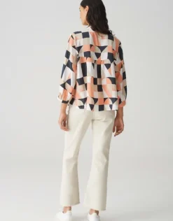 OPUS Bluse FALINDE orange/blau S15 10382912973315