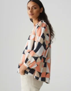 OPUS Bluse FALINDE orange/blau S15 10382912973315