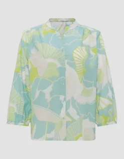 OPUS Bluse FAOMI NATURE Loose aus BCI Cotton grün S14 10163812160254