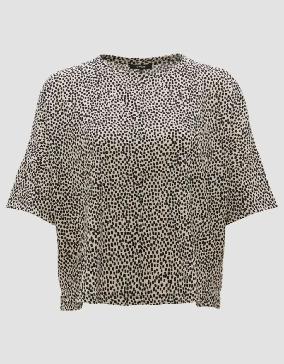 OPUS Boxyshirt SULIKI SPOT Loose Allover- Print beige grün S14 10179812291100