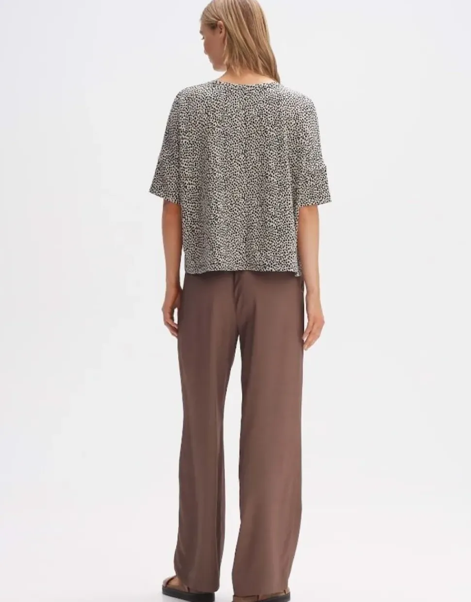 OPUS Boxyshirt SULIKI SPOT Loose Allover- Print beige grün S14 10179812291100