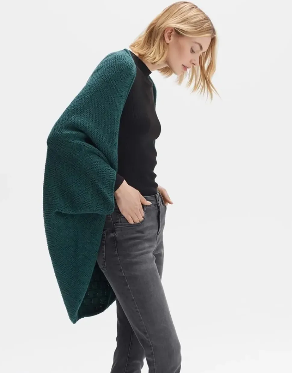 OPUS Cape Amaryllis check Strickponcho S23 2067111554211