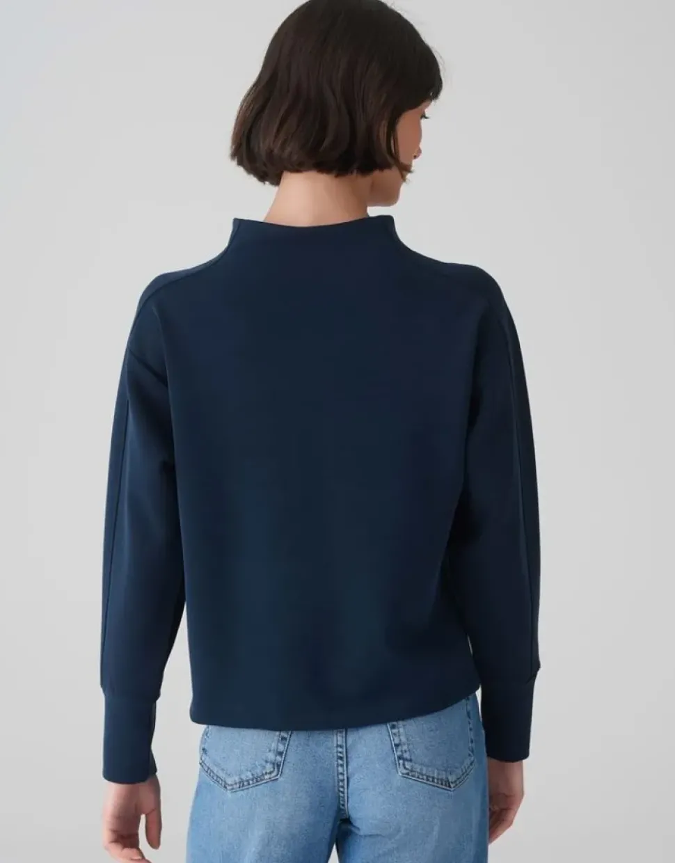 OPUS Damen Pullover Sweatshirt GALONINE Stehkragen Modalmix blau S15 1035394829100