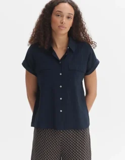 OPUS Hemdbluse FITARA Boxy Fit aus ECOVERO™ Viskose Mix S24 10300111503100