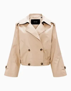 OPUS kurze Trenchjacke HEDIIE beige S15 10360412822314