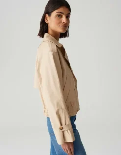 OPUS kurze Trenchjacke HEDIIE beige S15 10360412822314
