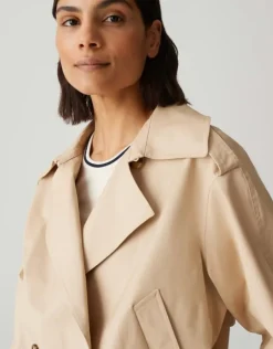 OPUS kurze Trenchjacke HEDIIE beige S15 10360412822314