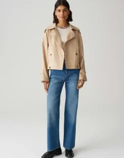 OPUS kurze Trenchjacke HEDIIE beige S15 10360412822314