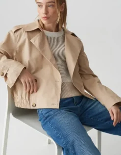 OPUS kurze Trenchjacke HEDIIE beige S15 10360412822314