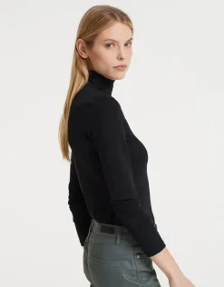 OPUS Langarmshirt Sayar Viskose schwarz S22 248599455100