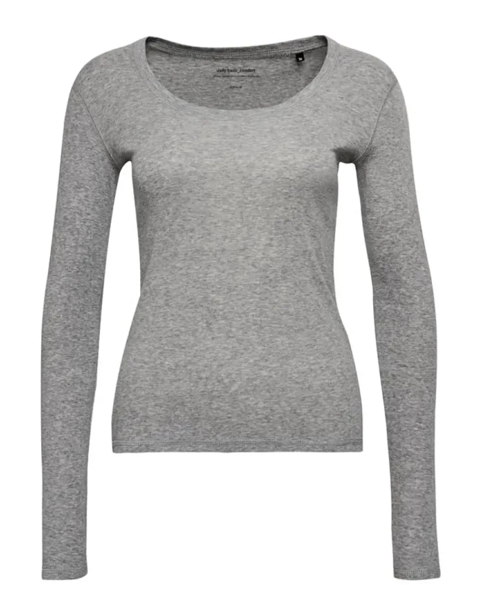 OPUS Langarmshirt Sorana Rundhalsausschnitt schmale Passform weiß, grau S22 236879343