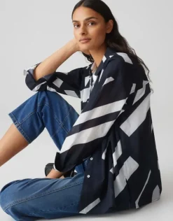 OPUS leichte Hemdbluse FENLO STRIPE blau S15 10157212974100