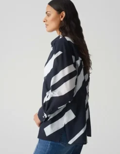 OPUS leichte Hemdbluse FENLO STRIPE blau S15 10157212974100
