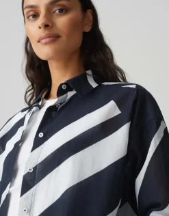 OPUS leichte Hemdbluse FENLO STRIPE blau S15 10157212974100