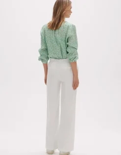OPUS Leinenhose Milis weites Bein weiß S13 10167311308185