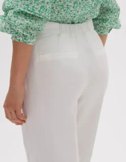 OPUS Leinenhose Milis weites Bein weiß S13 10167311308185
