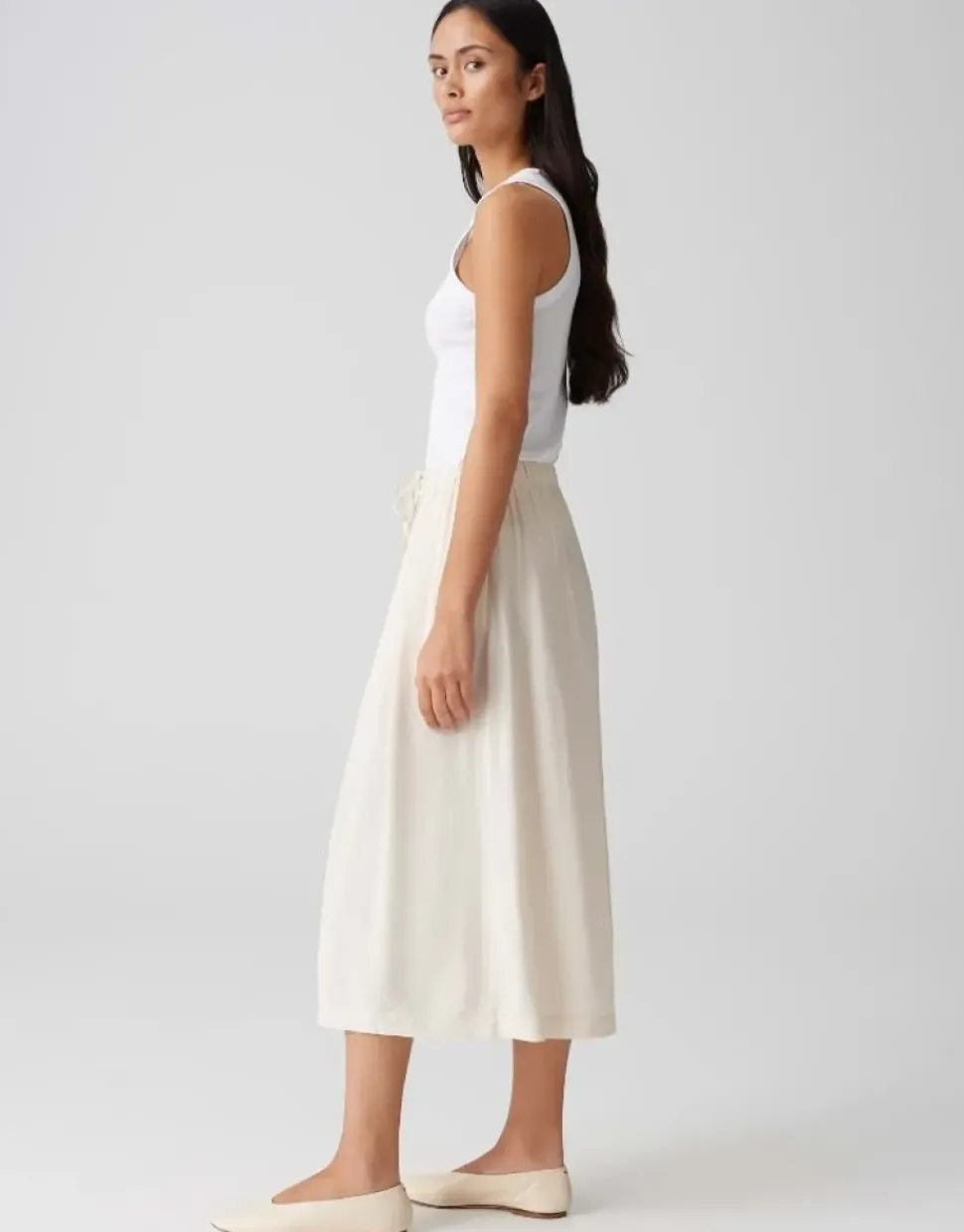 OPUS Midirock RONNA in luftig leichter A-Linie Creme S15 10400113071316