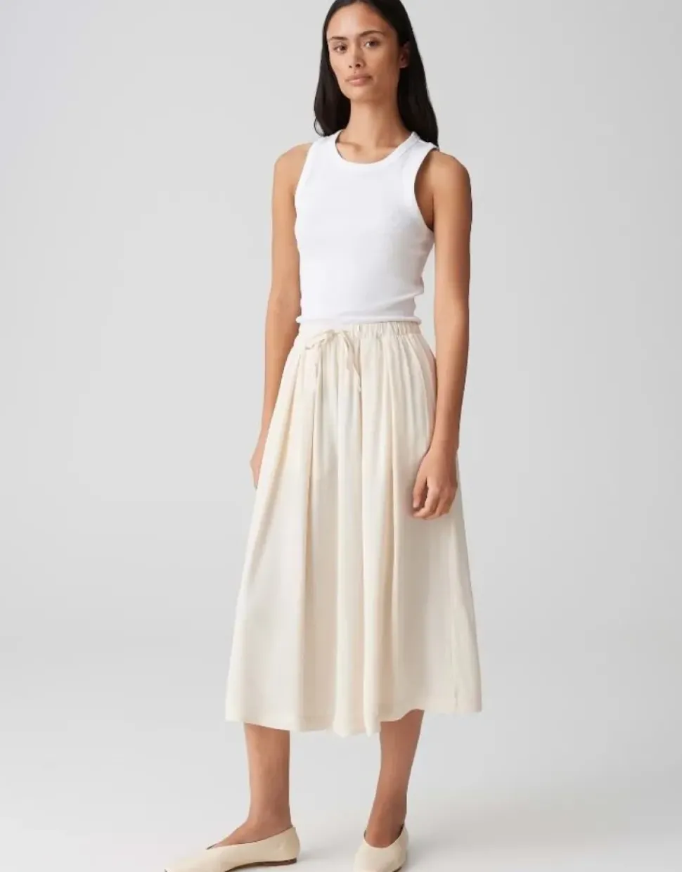 OPUS Midirock RONNA in luftig leichter A-Linie Creme S15 10400113071316