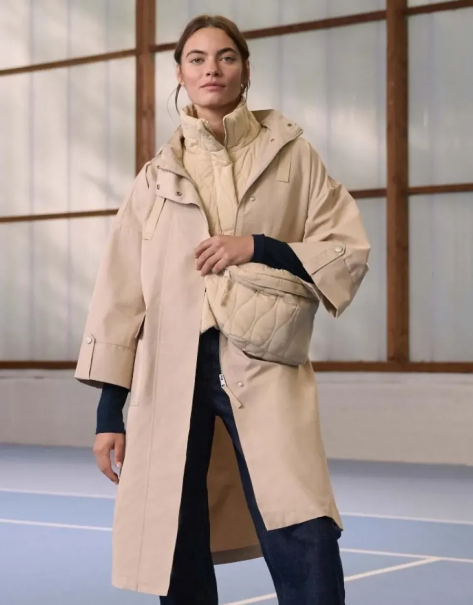 OPUS Parka HILLA Oversize mit wasserabweisender Textur beige S15 10375212913324
