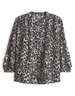 OPUS Printbluse FAMELIA schwarz/beige S15 10397513054100