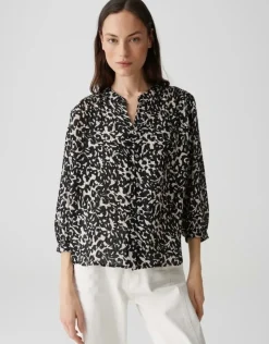OPUS Printbluse FAMELIA schwarz/beige S15 10397513054100