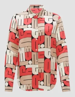 OPUS Printbluse FUMIRA Viskose rot S15 10348912719306